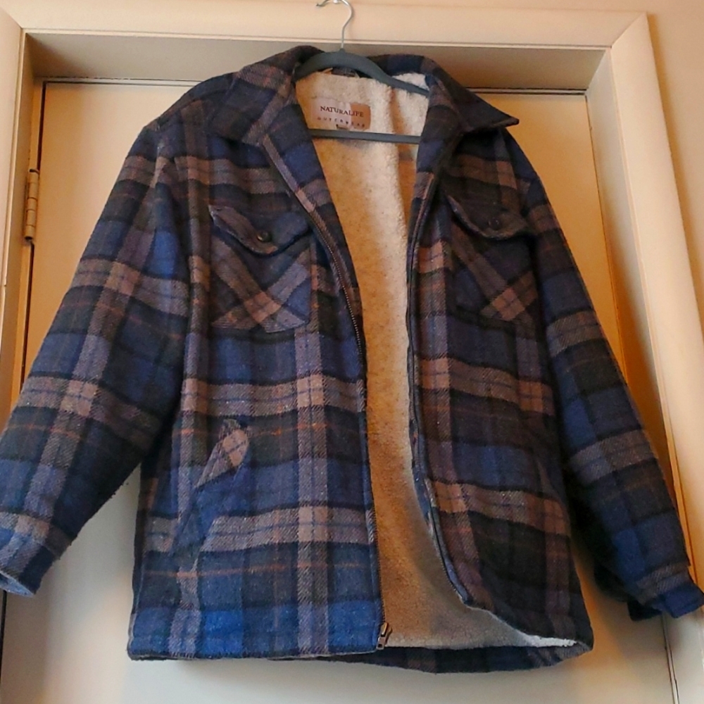 Mens Flannel Fleece Lined Jacket MED-LRG